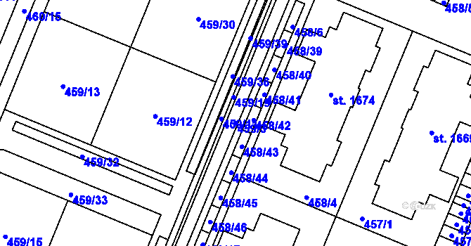Parcela st. 459/3 v KÚ Přímětice, Katastrální mapa