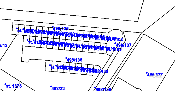 Parcela st. 1112 v KÚ Přímětice, Katastrální mapa