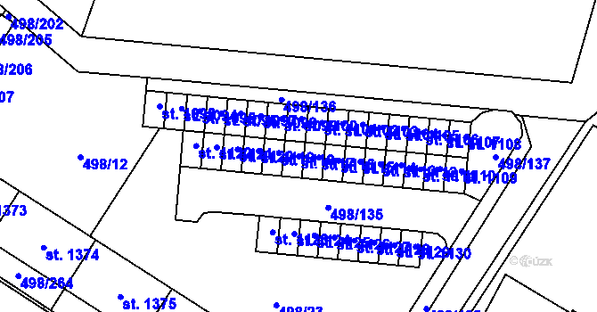 Parcela st. 1117 v KÚ Přímětice, Katastrální mapa