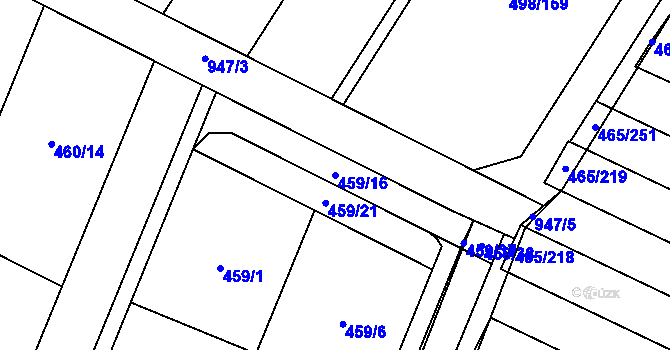 Parcela st. 459/16 v KÚ Přímětice, Katastrální mapa