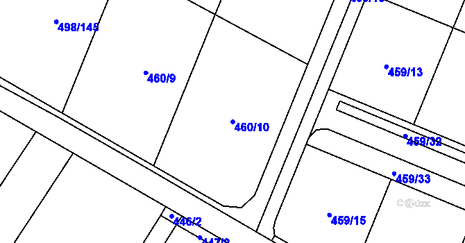 Parcela st. 460/10 v KÚ Přímětice, Katastrální mapa