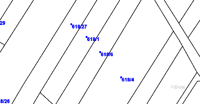 Parcela st. 618/6 v KÚ Přímětice, Katastrální mapa