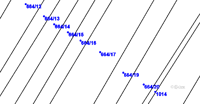 Parcela st. 664/17 v KÚ Přímětice, Katastrální mapa