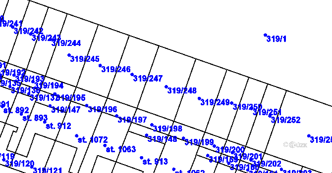 Parcela st. 319/248 v KÚ Přímětice, Katastrální mapa