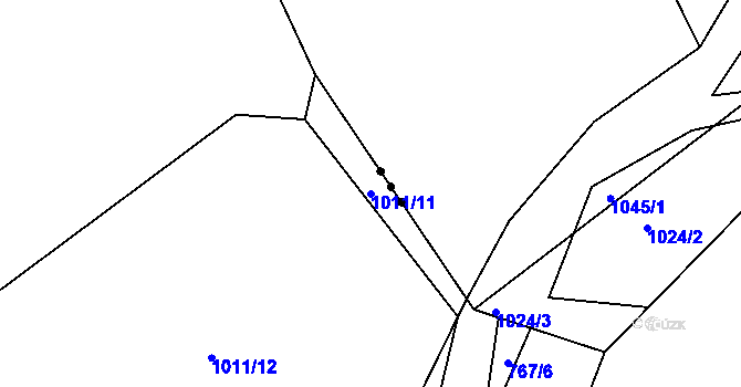 Parcela st. 1011/11 v KÚ Přísečná, Katastrální mapa