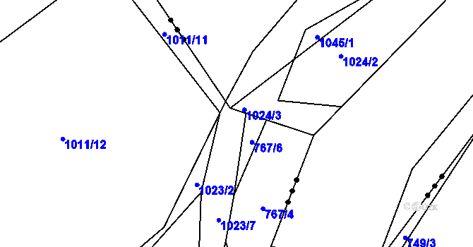 Parcela st. 1499/18 v KÚ Přísečná, Katastrální mapa
