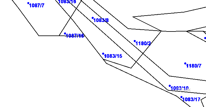 Parcela st. 1083/15 v KÚ Srnín, Katastrální mapa