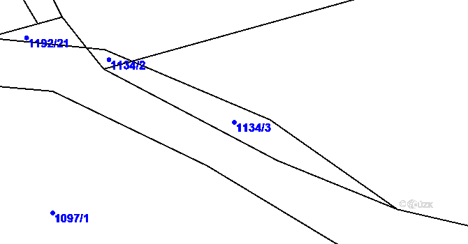 Parcela st. 1134/3 v KÚ Srnín, Katastrální mapa