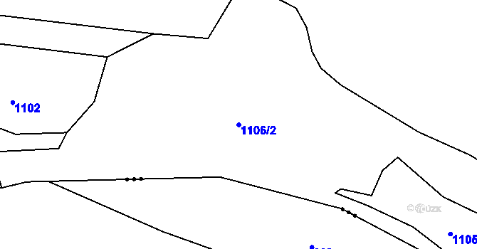 Parcela st. 1106/2 v KÚ Srnín, Katastrální mapa