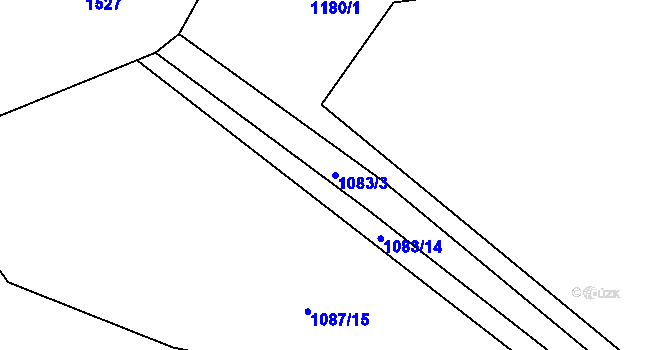 Parcela st. 1083/3 v KÚ Srnín, Katastrální mapa