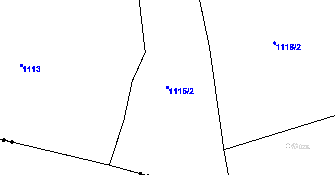 Parcela st. 1115/2 v KÚ Srnín, Katastrální mapa