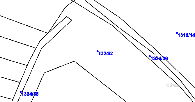 Parcela st. 1324/2 v KÚ Srnín, Katastrální mapa
