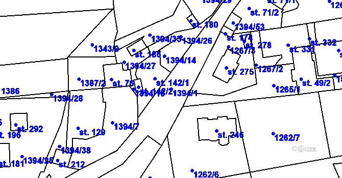 Parcela st. 1394/1 v KÚ Srnín, Katastrální mapa
