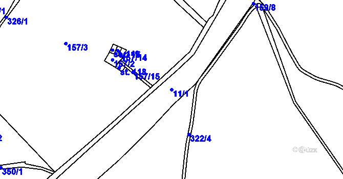 Parcela st. 11/1 v KÚ Kotlina, Katastrální mapa