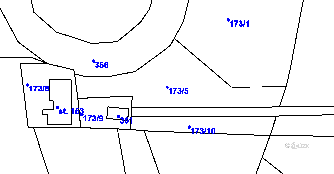 Parcela st. 173/5 v KÚ Kotlina, Katastrální mapa
