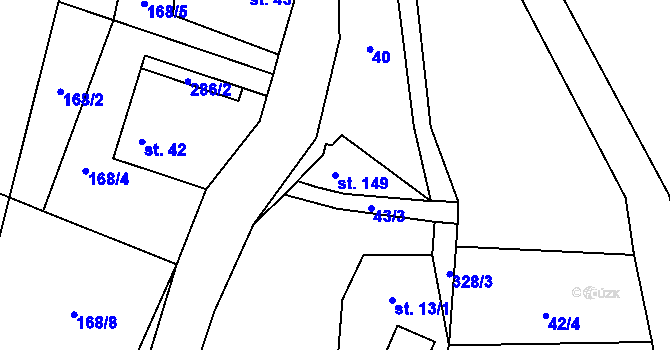 Parcela st. 149 v KÚ Kryštofovy Hamry, Katastrální mapa