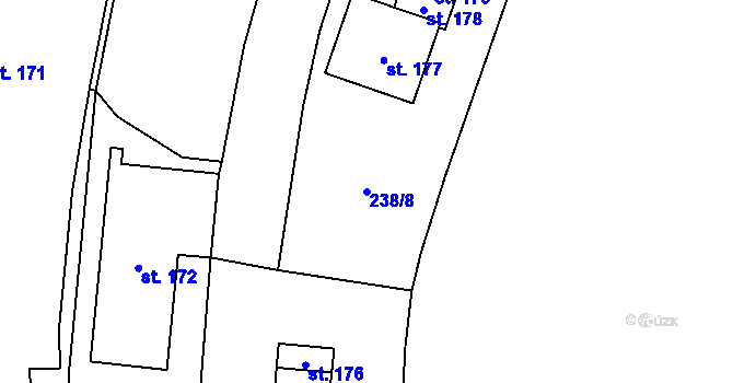 Parcela st. 238/8 v KÚ Kryštofovy Hamry, Katastrální mapa