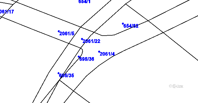 Parcela st. 2061/4 v KÚ Příseka, Katastrální mapa
