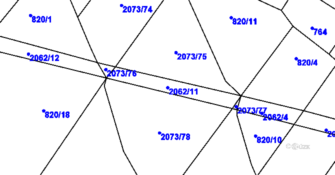 Parcela st. 2062/11 v KÚ Příseka, Katastrální mapa