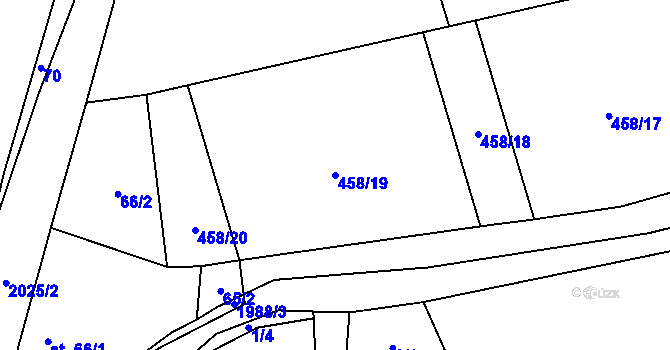 Parcela st. 458/19 v KÚ Příseka, Katastrální mapa
