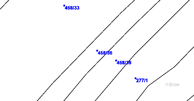 Parcela st. 458/36 v KÚ Příseka, Katastrální mapa