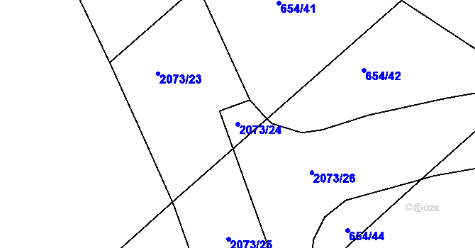 Parcela st. 2073/24 v KÚ Příseka, Katastrální mapa