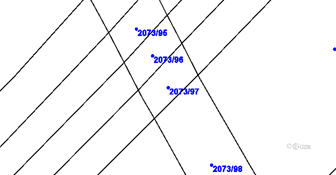 Parcela st. 2073/97 v KÚ Příseka, Katastrální mapa