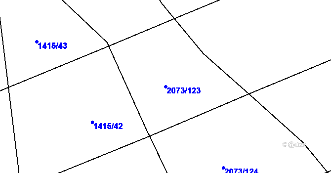 Parcela st. 2073/123 v KÚ Příseka, Katastrální mapa