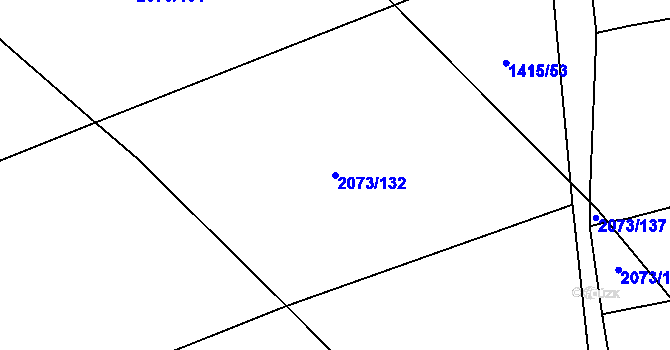 Parcela st. 2073/132 v KÚ Příseka, Katastrální mapa