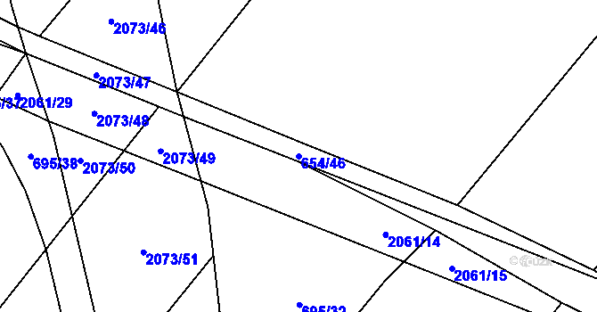 Parcela st. 654/46 v KÚ Příseka, Katastrální mapa