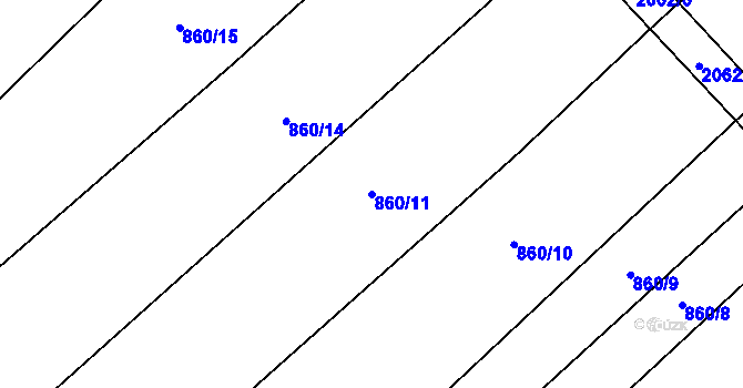 Parcela st. 860/11 v KÚ Příseka, Katastrální mapa