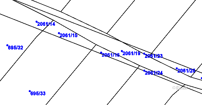 Parcela st. 2061/16 v KÚ Příseka, Katastrální mapa