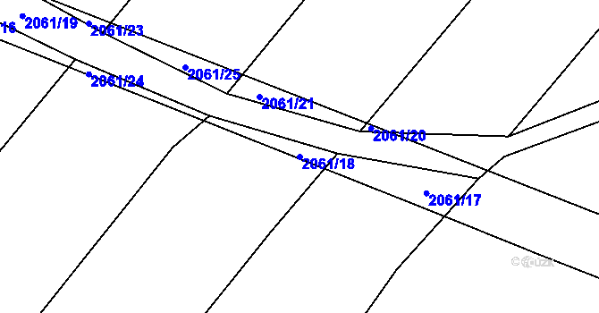 Parcela st. 2061/18 v KÚ Příseka, Katastrální mapa