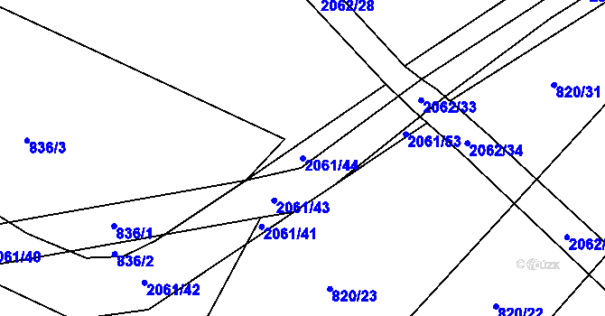 Parcela st. 2061/44 v KÚ Příseka, Katastrální mapa