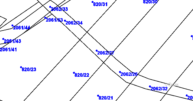 Parcela st. 2062/27 v KÚ Příseka, Katastrální mapa
