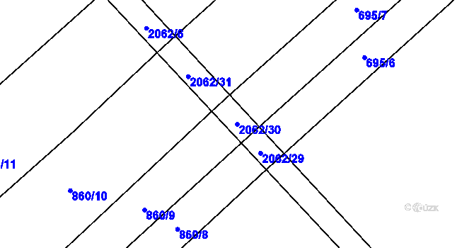 Parcela st. 2062/30 v KÚ Příseka, Katastrální mapa