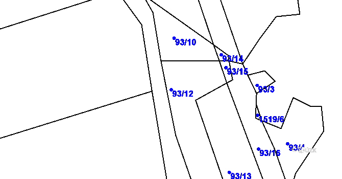 Parcela st. 93/12 v KÚ Pohleď, Katastrální mapa