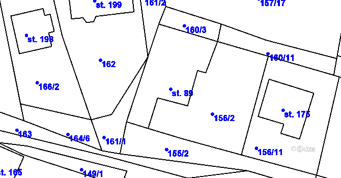 Parcela st. 89 v KÚ Příseka u Světlé nad Sázavou, Katastrální mapa