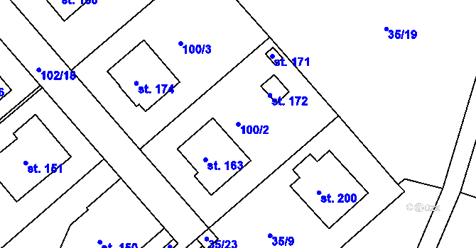 Parcela st. 100/2 v KÚ Příseka u Světlé nad Sázavou, Katastrální mapa