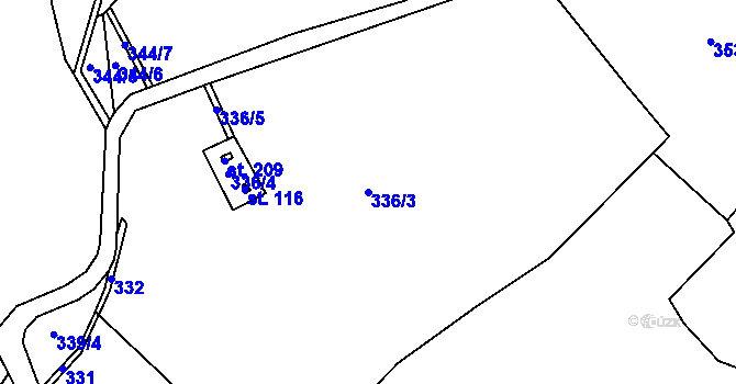 Parcela st. 336/3 v KÚ Příseka u Světlé nad Sázavou, Katastrální mapa