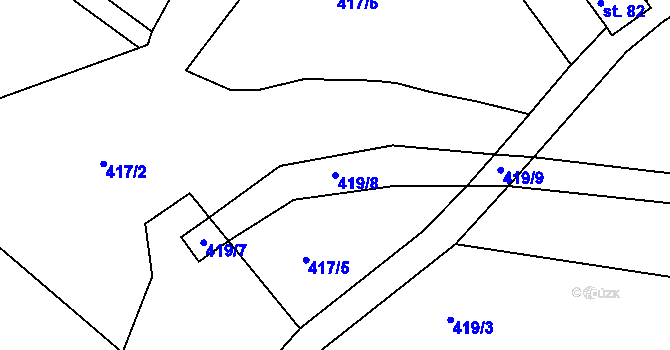 Parcela st. 419/8 v KÚ Příseka u Světlé nad Sázavou, Katastrální mapa