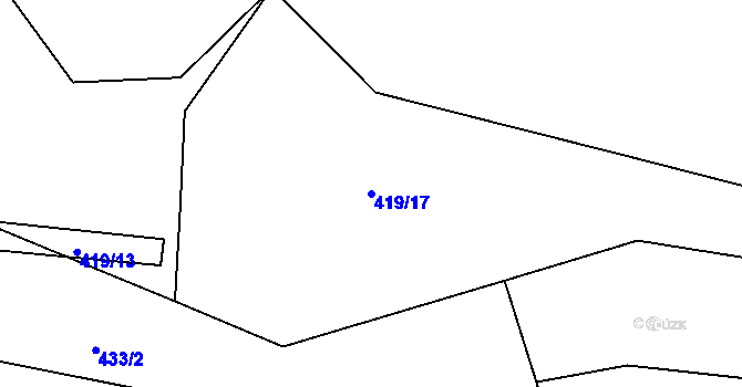 Parcela st. 419/17 v KÚ Příseka u Světlé nad Sázavou, Katastrální mapa