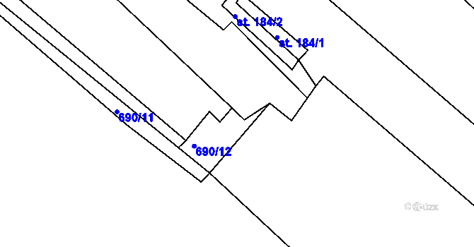 Parcela st. 690/13 v KÚ Příseka u Světlé nad Sázavou, Katastrální mapa