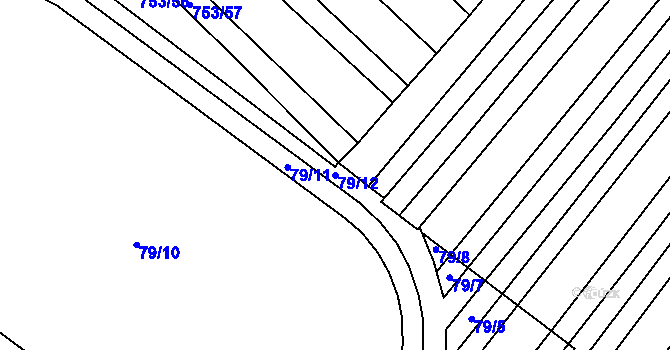 Parcela st. 79/12 v KÚ Přísnotice, Katastrální mapa