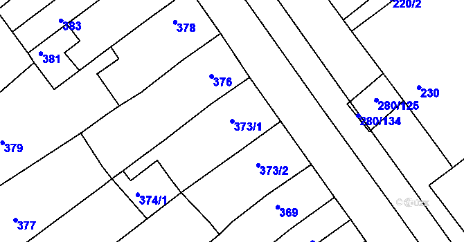Parcela st. 373/1 v KÚ Přísnotice, Katastrální mapa