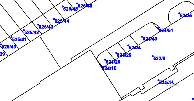 Parcela st. 524/26 v KÚ Přísnotice, Katastrální mapa