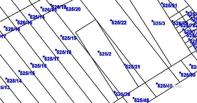 Parcela st. 525/2 v KÚ Přísnotice, Katastrální mapa