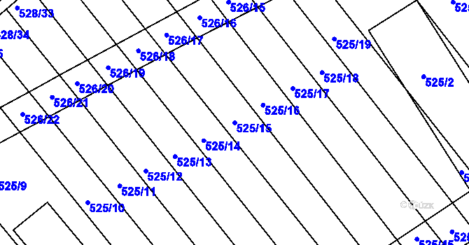 Parcela st. 525/15 v KÚ Přísnotice, Katastrální mapa