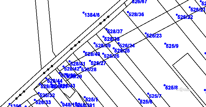Parcela st. 526/26 v KÚ Přísnotice, Katastrální mapa