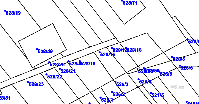 Parcela st. 528/16 v KÚ Přísnotice, Katastrální mapa